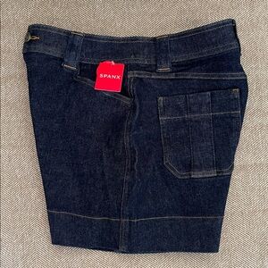 Spanx Denim Tummy Control Jean Shorts Sculpting Comfort‎ Pull On Stretch